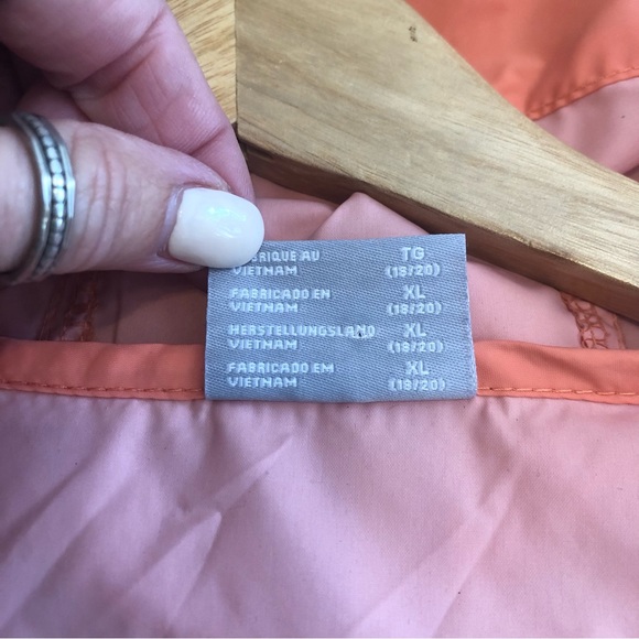 Columbia Muted Orange Hooded Zip Up Lightweight Spring Jacket Youth XL 18/20 - Picture 10 of 12